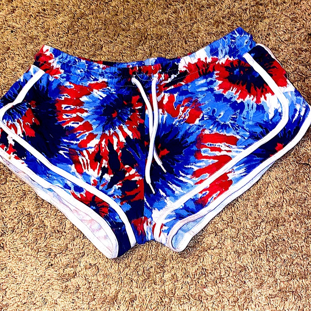 Red, White, and Blue Elastic Short Shorts